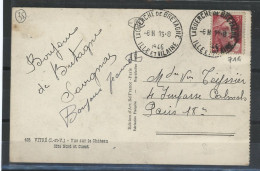 35- LA GUERCHE DE BRETAGNE-BUREAU DE DIRECTION -N°716 /CP POUR PARIS -Obl CàD TYPE A5 DU 15-8-1946 - 1921-1960: Période Moderne