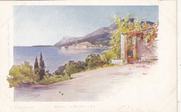 ILLUSTRATEURS. CPA. ILLUSTRATION E. LESSIEUX. 06. MENTON  " LA BAIE EST " - Lessieux