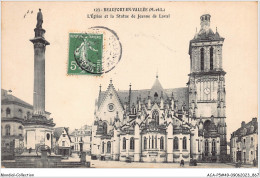 ACAP5-49-0437 - BEAUFORT-EN-VALLEE - L'Eglise Et La Statue De Jeanne De Laval  - Sonstige & Ohne Zuordnung