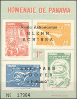Panama 1963, Space, Visit Astronauts Glenn Schirra, BF OVERPRINT - América Del Sur