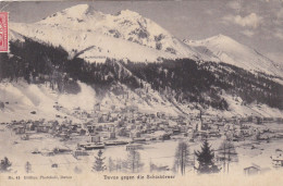 DAVOS  -  GR  -  GRAUNBÜNDEN  -  SCHWEIZ  -  ANSICHTKARTE  1907  -  DAVOS  GEGEN  DIE  SCHIAHÖRNER... - Davos