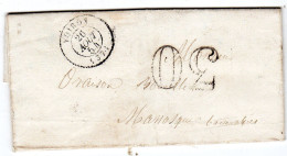 1854  CAD T 15 De VOIRON  Surtaxe De 30c Envoyée à MANOSQUE - 1849-1876: Classic Period