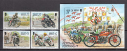 Isle Of Man 1996 - Tourist Trophy Motorcycle Race, Mi-Nr. 679/82+Bl. 26, MNH** - Man (Eiland)