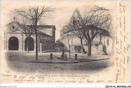 AEXP2-47-0163 - MONBAHUS - Eglise - Marché Couvert Et Place  - Autres & Non Classés