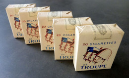 5  Paquets De 20 Cigarettes " Troupe" , Jamais Ouverts . Pour Collection - Ausrüstung