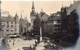 Munchen Munich Carte Photo Animée Marienplatz Attelages Tramway - Muenchen