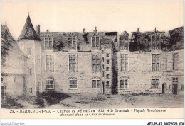 AEXP5-47-0393 - NERAC - Château De NERAC En 1872 - Aile Orientale - Façade Renaissance Donnant Dans La Cour Intérieure  - Nerac