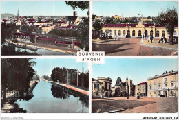 AEXP3-47-0241 - Souvenir D'AGEN - Vue Générale - La Gare - Le Pont Canal - La Mairie Et La Place  - Agen