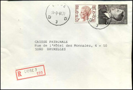 Aangetekende Cover Naar Bruxelles : N° 1962 + 879AP5 -- Liège 3 - 1970-1980 Elström