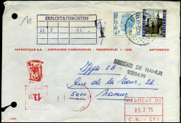 Brief Naar Namur - "Patriotique S.A., Compagnie D'Assurance, Antwerpen' - 1970-1980 Elström