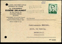 Postkaart / Carte Postale Naar Bruxelles : 'Eugène Delaunoit, Outillages, Machines-Outils, Appareils De Levage' - 1953-1972 Brillen