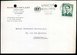Postkaart / Carte Postale Naar Bruxelles : 'Edouard De Laet, Librairie, Anvers' - 1953-1972 Glasses