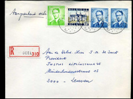 Aangetekende Cover Naar Leuven - 1953-1972 Bril