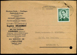 Postkaart / Carte Postale Naar Bruxelles : 'Eugène Delaunoit, Outillages, Machines-Outils, Appareils De Levage' - 1953-1972 Bril