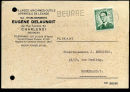 Postkaart / Carte Postale Naar Bruxelles : 'Eugène Delaunoit, Outillages, Machines-Outils, Appareils De Levage' - 1953-1972 Brillen