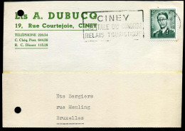Postkaart / Carte Postale Naar Bruxelles : 'Ets A. Dubucq, Ciney' - 1953-1972 Lunettes