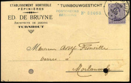 139 Op Carte Postale VanTurnhout Naar Morlanwelz - 16/09/1921 - 'Etablissement Horticole - Tuinbouwgesticht' - 1915-1920 Alberto I