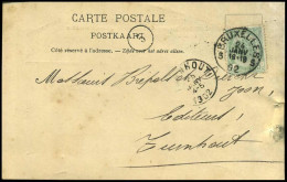68 Op Carte Postale Van Bruxelles Naar Turnhout Op 25/01/1902 - 'Office De Publicité, Bruxelles' - 1893-1907 Armoiries