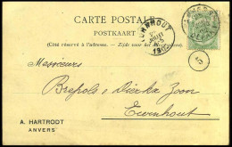68 Op Carte Postale Van Anvers Naar Turnhout Op 26/07/1902 - 'A. Hartrodt, Anvers' - 1893-1907 Coat Of Arms