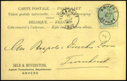68 Op Carte Postale Van Anvers Naar Turnhout Op 14/01/1902 - 'Selb & Huverstuhl, Agents Transitaires, Anvers' - 1893-1907 Wappen