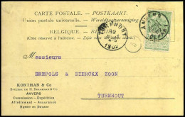 68 Op Carte Postale Van Anvers Naar Turnhout Op 20/07/1902 - 'Kortman & Co, Anvers' - 1893-1907 Coat Of Arms