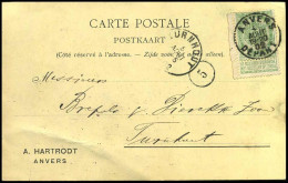 68 Op Carte Postale Van Anvers Naar Turnhout Op 05/08/1902 - 'A. Hartrodt, Anvers' - 1893-1907 Coat Of Arms