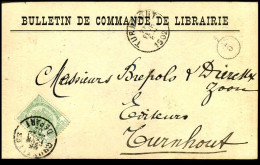 68 Op Bulletin De Commande De Librairie Van Bruxelles Naar Turnhout Op 06/02/1902 - 'J.B. Willems, Bruxelles' - 1893-1907 Coat Of Arms