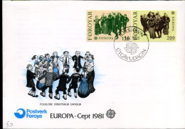 FDC - Europa CEPT 1981 - Islas Faeroes