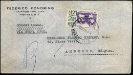 Airmail Cover To Antwerp, Belgium - "Federico Kondring, Mexico" - Mexique