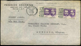 Airmail Cover To Antwerp, Belgium - "Federico Kondring, Mexico" - Mexico