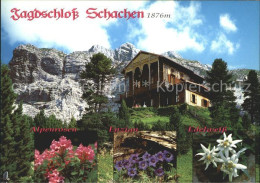 72222558 Schachen Garmisch Jagdschloss Alpenrosen Enzian Edelweiss Huber Karte N - Garmisch-Partenkirchen