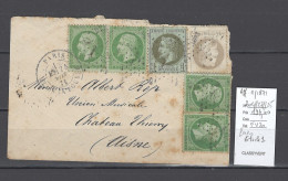 France - Lettre - Affranchissement De 11/71 - Paris Pour Chateau Thierrry - Napoléon - 1849-1876: Période Classique