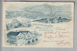 CH OW Kerns 1900-08-02 (Kägiswil)  Strichlitho Hotel Rössli Huber&Anacker - Kerns