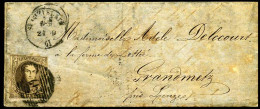 Cover Van Saint-Ghislain Naar Granometz (Leuze-en-Hainaut) - N° 10 - 1858-1862 Medaglioni (9/12)