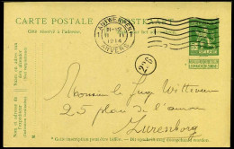 Postkaart / Carte Postale Van Antwerpen/Anvers Naar Zurenborg - 11/02/1914 - Tarjetas 1909-1934