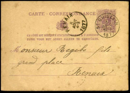 Carte Postale / Postkaart - 5 Ct Liggende Leeuw - Van St Ghislain Naar Renaix - 06/08/1877 - Cartes Postales 1871-1909