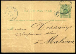 Carte Postale Van Bruxelles Chancellerie Naar Malines - Cartoline 1871-1909