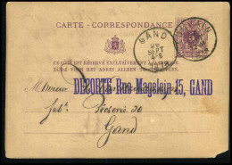 Carte Correspondance Van Louvain Naar Gand - Cartes Postales 1871-1909