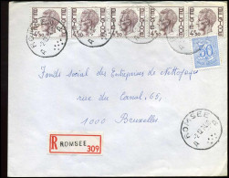 5 X 1644 Op Aangetekende Cover Van Romsée Naar Bruxelles - 1970-1980 Elström