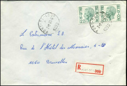 Aangetekende Cover Naar Bruxelles : N° 2 X 1945 -- Pont-de-Loup - 1970-1980 Elström