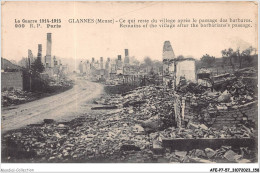 AFEP7-57-0596 - La Guerre 1914-1915 - GLANNES - Meuse - Ce Qui Reste Du Village Après Le Passage Des Barbares - Autres & Non Classés