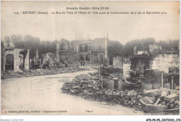 AFDP8-55-0919 - Grande Guerre 1914-15-16 - REVIGNY - La Rue De Vitry Et L'hôtel De Ville Après Le Bombardement - Revigny Sur Ornain