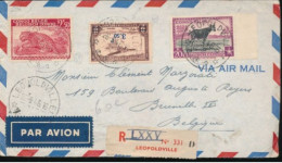 BELGIAN CONGO LETTRE RECOMMANDEE PAR AVION DE LEO. EN 46 VERS BRUXELLES - Storia Postale