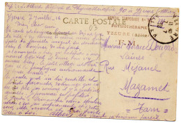 FRANCE.1918.CP.FM."PHYSIOTHERAPIE/H.T.N°90".YZEURE (ALLIER) - Guerre De 1914-18