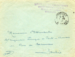 FRANCE.1917. "SERVICE CENTRAL DE DERMATOLOGIE/H.C.N°27/BORDEAUX". (GIRONDE) - 1. Weltkrieg 1914-1918