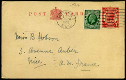 Postcard From Battersea To Nice, France In 1936 - Cartas & Documentos