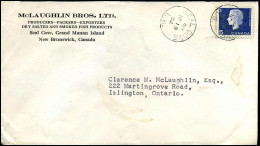 Cover To Islington, Ontario - 'McLaughlin Bros. Ltd, Dry Salted And Smoked Fish Products, Seal Cove' - Storia Postale