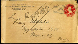 Cover To Mexico City, Mexico - "Keller Mechanical Engraving Co., Brooklyn, N.Y." - Cartas & Documentos