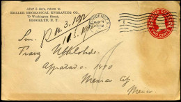 Cover To Mexico City, Mexico - "Keller Mechanical Engraving Co., Brooklyn, N.Y." - Covers & Documents
