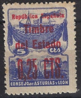 Asturias Y Leon  NE  3 (*) Sin Goma.1937 - Asturien & Léon